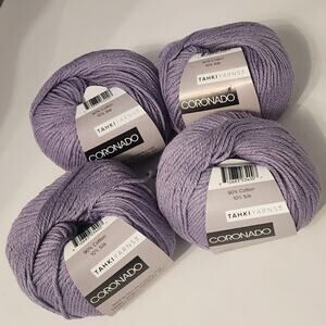 4 Tahki Yarns Coronado Purple 4 DK 90%Cotton/10% Silk 121 Yards Made in Italy